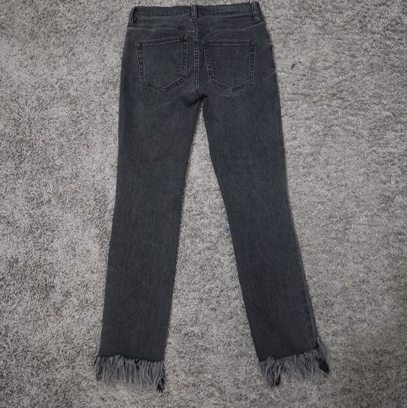 Free People Black Distressed Cropped Jeans - Picture 4 of 5